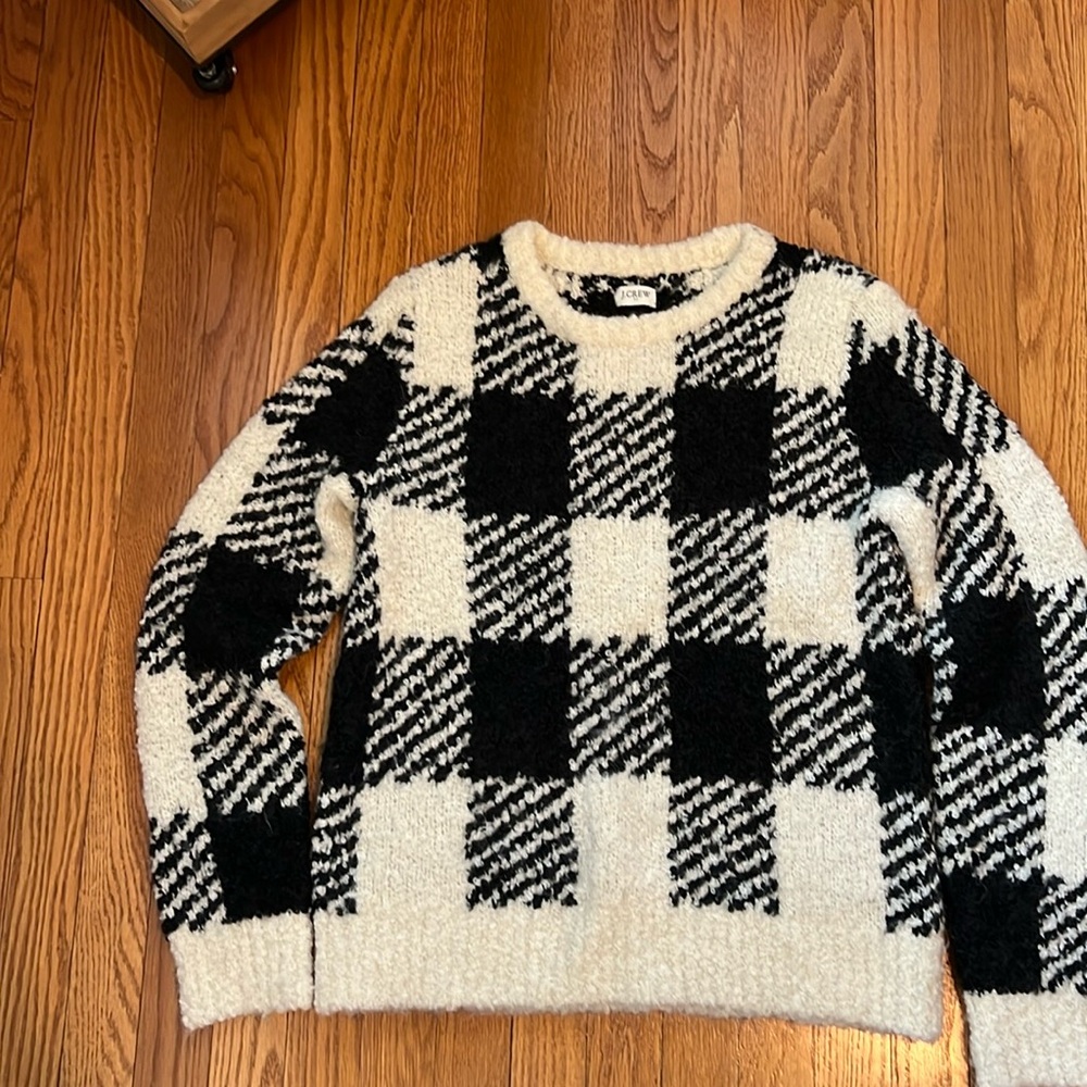 JCrew plaid crew neck sweater